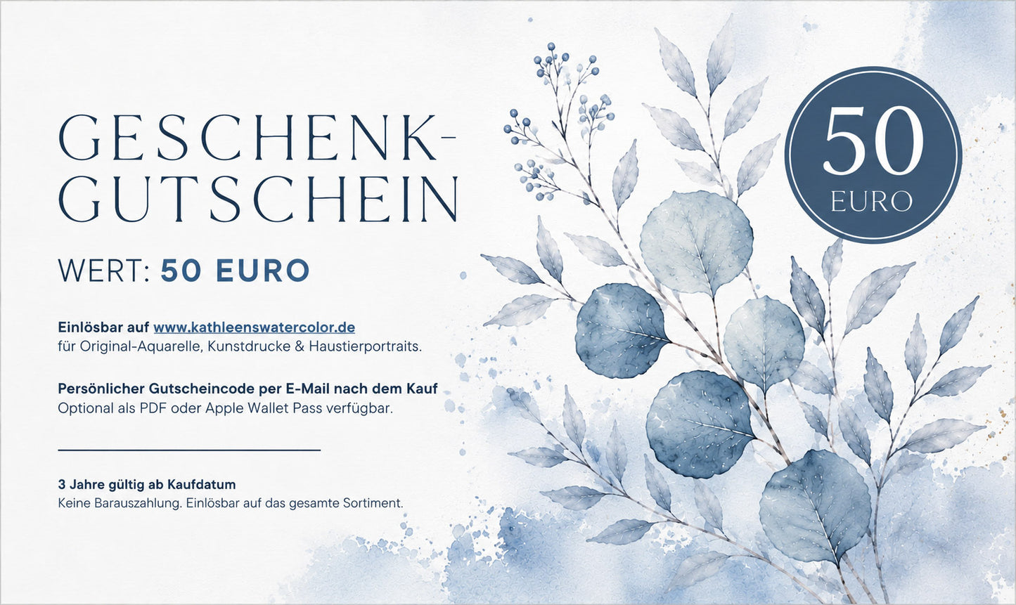 50€ Geschenkgutschein für KathleensWatercolor