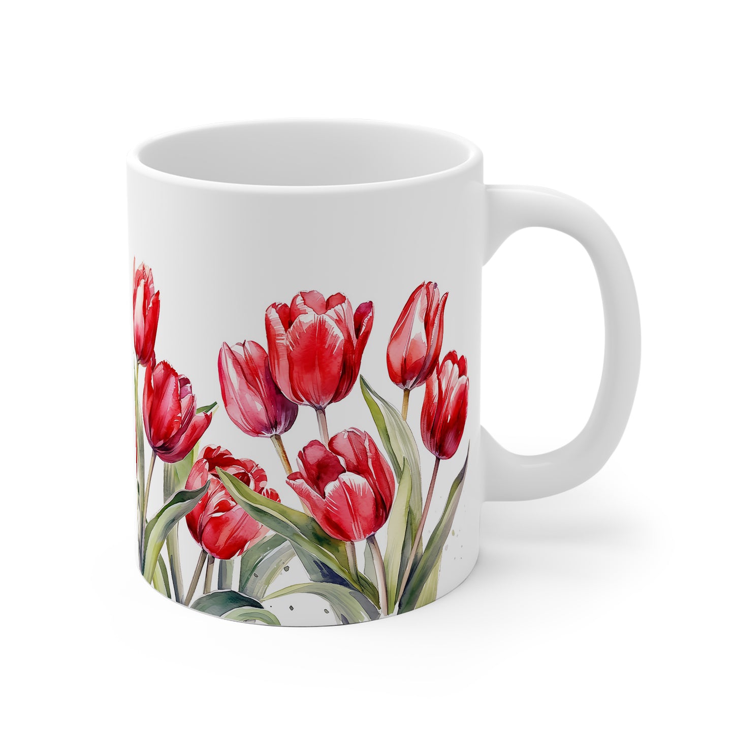 Geschenkset aus Notizbuch & Tasse mit roten Tulpen – personalisierbar