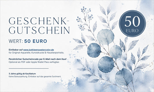 50€ Geschenkgutschein für KathleensWatercolor