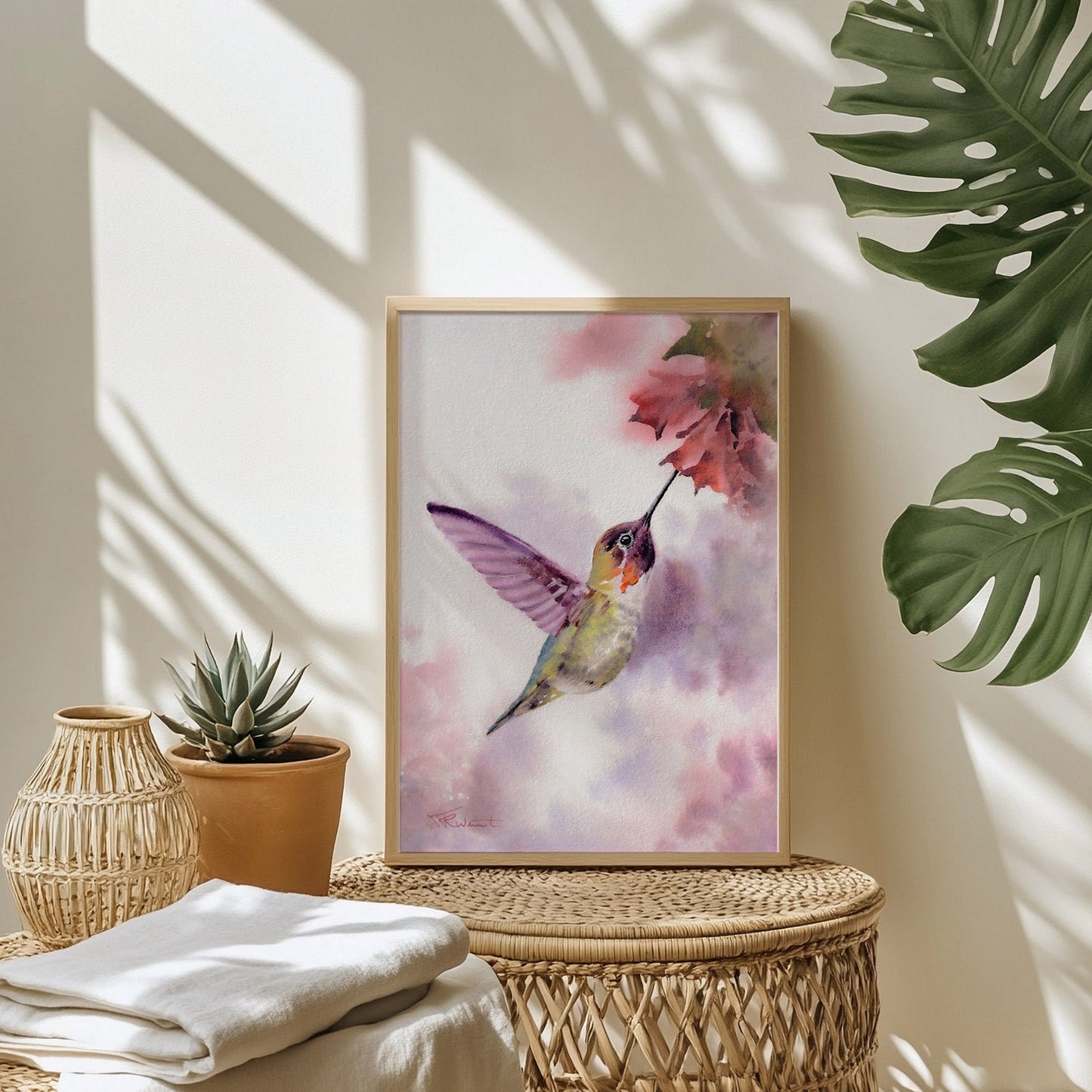 Kolibri Kunstdruck – Hahnemühle Fine Art Giclée – Aquarell Vogel Wandbild