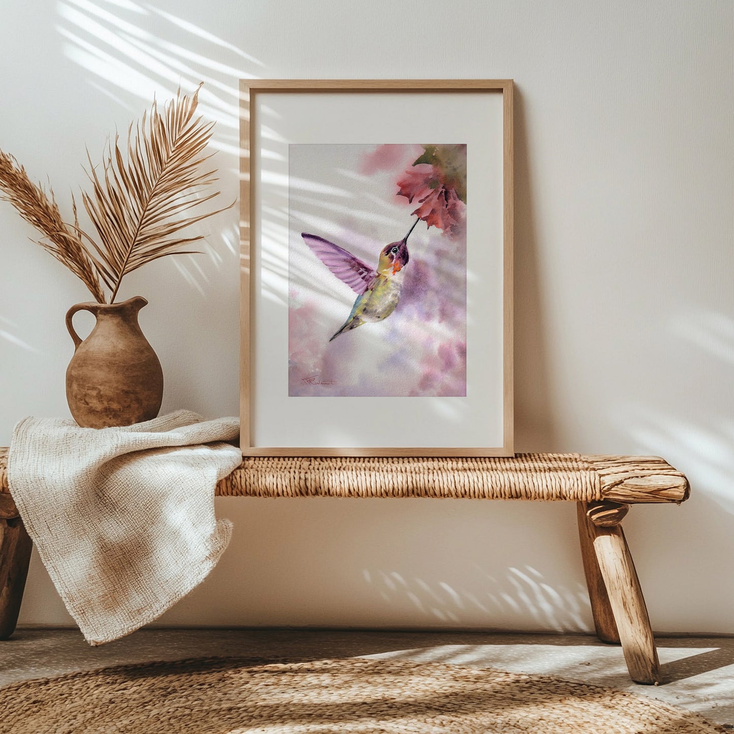 Kolibri Kunstdruck – Hahnemühle Fine Art Giclée – Aquarell Vogel Wandbild
