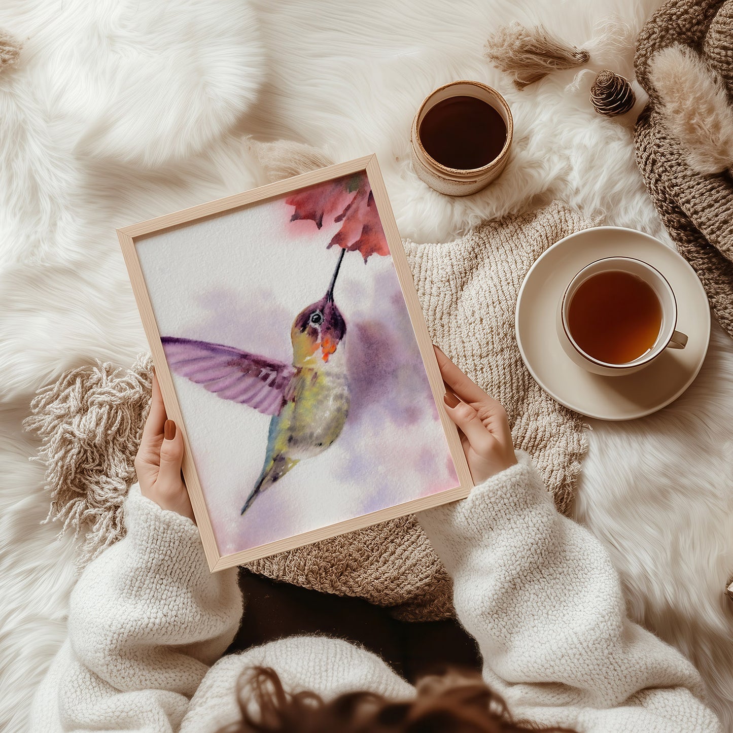 Kolibri Kunstdruck – Hahnemühle Fine Art Giclée – Aquarell Vogel Wandbild
