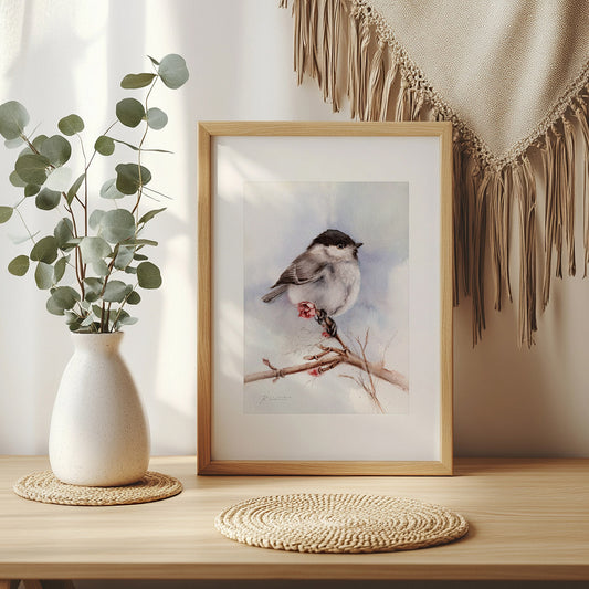 Meise Kunstdruck – Hahnemühle Fine Art Giclée – Aquarell Vogel Wandbild