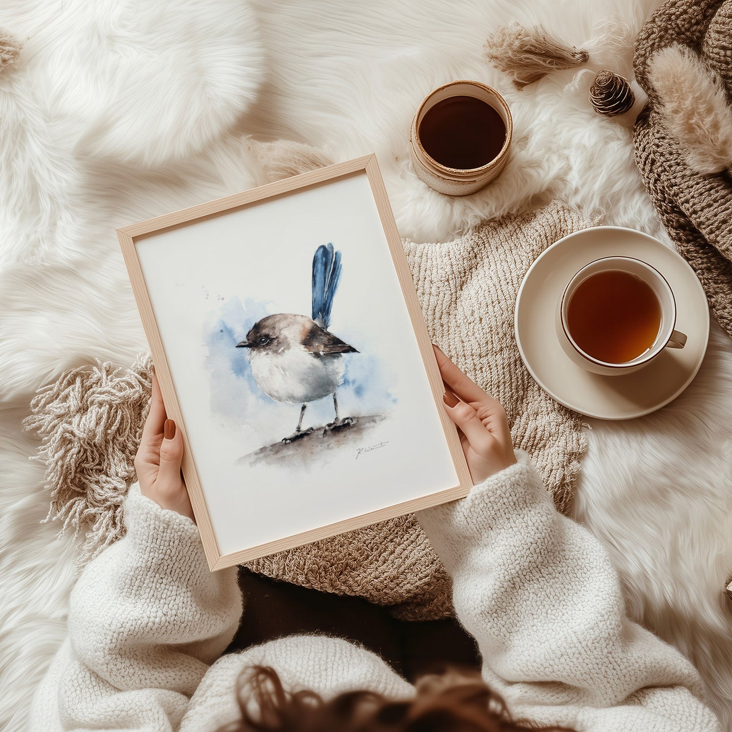 Prachstaffelschwanz – Hahnemühle Fine Art Giclée – Aquarell Vogel Wandbild