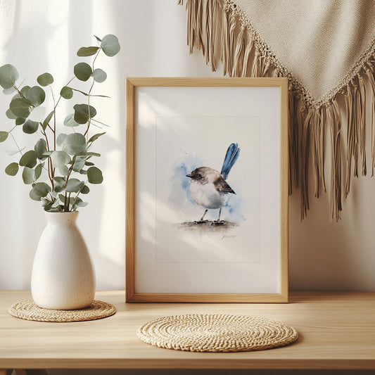 Prachstaffelschwanz – Hahnemühle Fine Art Giclée – Aquarell Vogel Wandbild