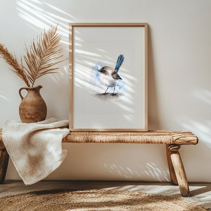 Prachstaffelschwanz – Hahnemühle Fine Art Giclée – Aquarell Vogel Wandbild