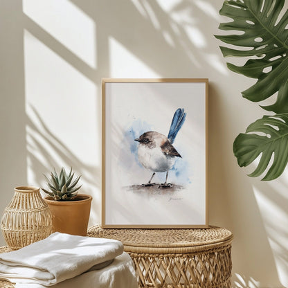 Prachstaffelschwanz – Hahnemühle Fine Art Giclée – Aquarell Vogel Wandbild