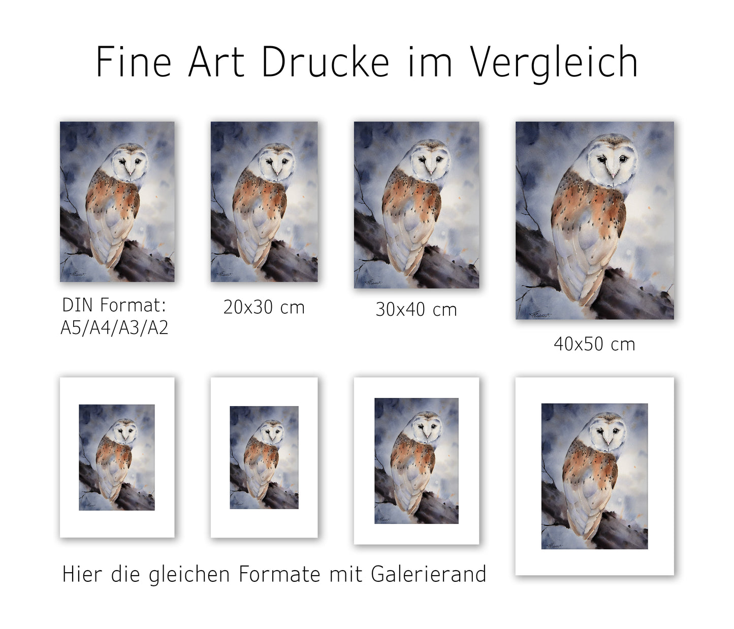 Kolibri Kunstdruck – Hahnemühle Fine Art Giclée – Aquarell Vogel Wandbild