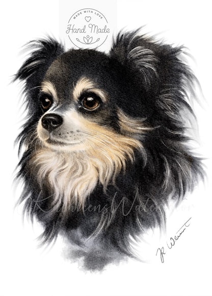 Digitales Aquarell-Haustierporträt als Fine-Art-Kunstdruck