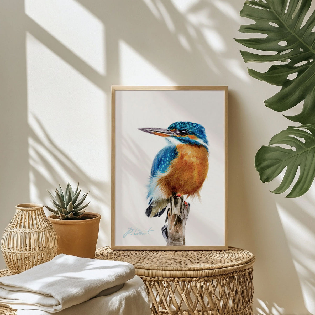 Eisvogel – Hahnemühle Fine Art Giclée – Aquarell Vogel Wandbild