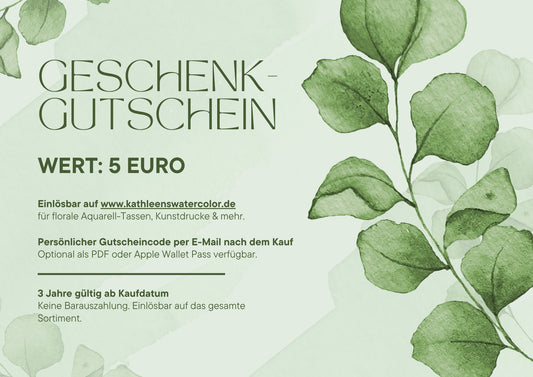 Geschenkgutschein 5 € – kleine Freude stilvoll verschenken