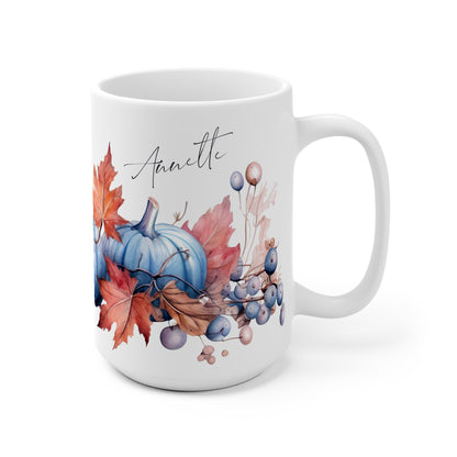 Herbsttasse mit Kürbis & Beeren – personalisierbar mit Name