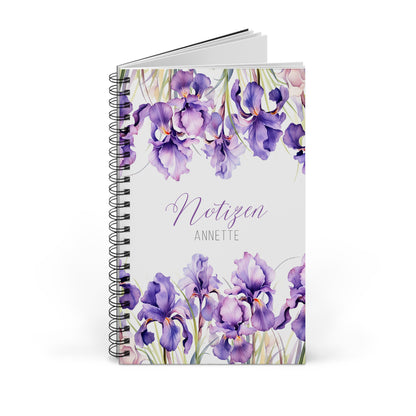 Personalisiertes Notizbuch – Lila Iris