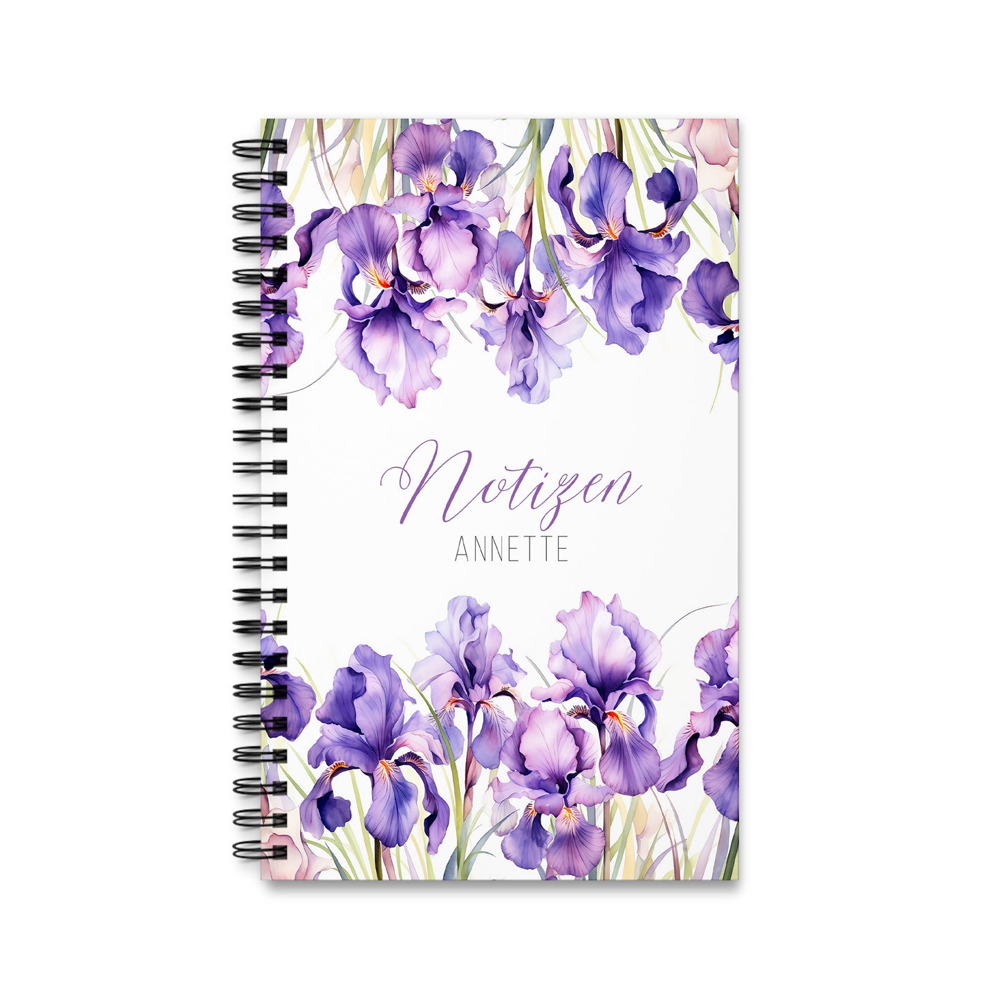 Personalisiertes Notizbuch – Lila Iris