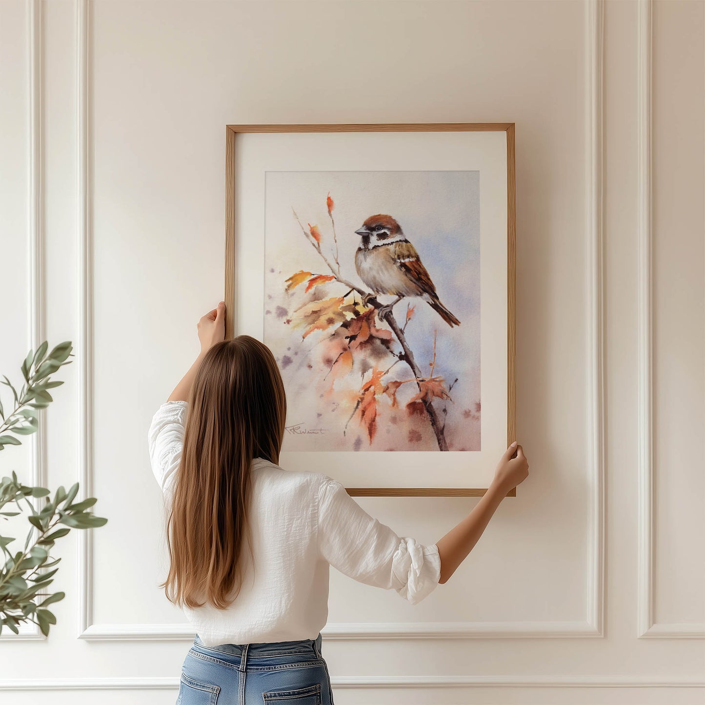 Sperling Aquarell Kunstdruck – Der kleine Begleiter mit großem Charme